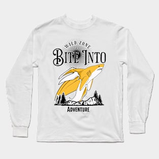 Bite Into Wild Zone - Adventurous Shark Long Sleeve T-Shirt